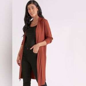 Splash Cardigan Duster Sweater Rust color Size Small